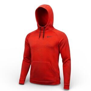 Nike Men's Therma-FIT Hooded Fitness Fleece Pullover Hoode Red & Black - Medium